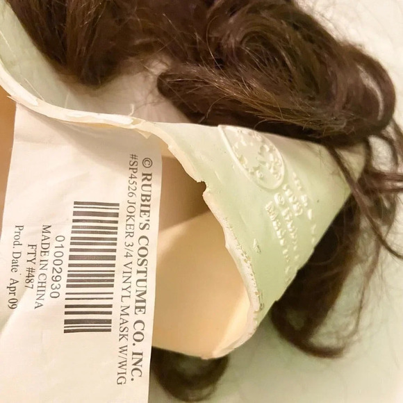 2009 Rubies Batman The Joker Adult 3/4 Mask with Hair  The Dark Knight - Picture 11 of 11